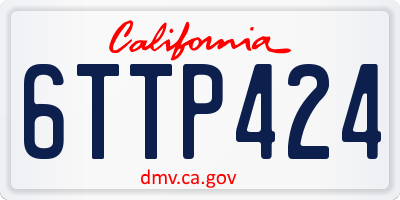 CA license plate 6TTP424