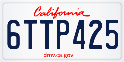CA license plate 6TTP425