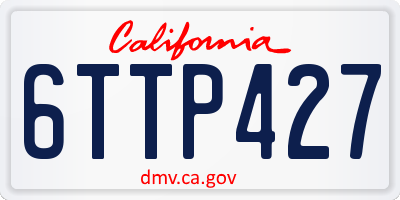 CA license plate 6TTP427