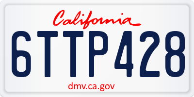 CA license plate 6TTP428