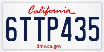 CA license plate 6TTP435