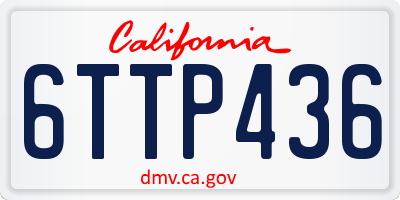 CA license plate 6TTP436