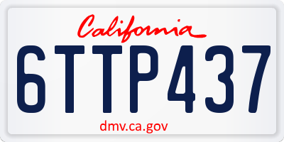 CA license plate 6TTP437