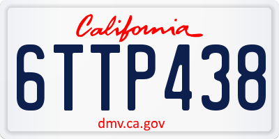 CA license plate 6TTP438