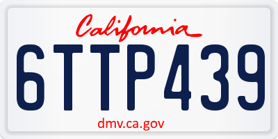 CA license plate 6TTP439