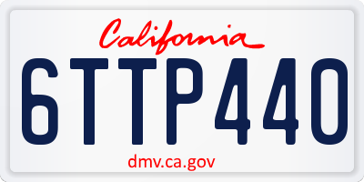 CA license plate 6TTP440