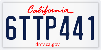 CA license plate 6TTP441