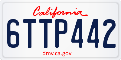 CA license plate 6TTP442