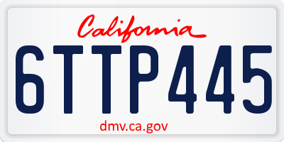 CA license plate 6TTP445