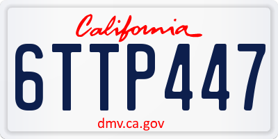 CA license plate 6TTP447