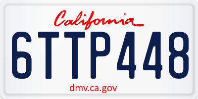 CA license plate 6TTP448