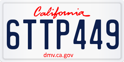 CA license plate 6TTP449