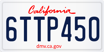 CA license plate 6TTP450