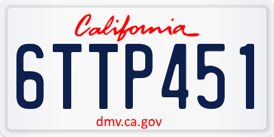 CA license plate 6TTP451