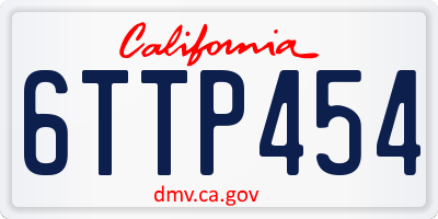 CA license plate 6TTP454