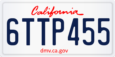 CA license plate 6TTP455