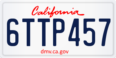 CA license plate 6TTP457