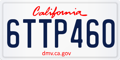 CA license plate 6TTP460