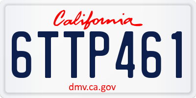 CA license plate 6TTP461