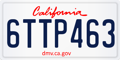 CA license plate 6TTP463