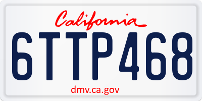 CA license plate 6TTP468