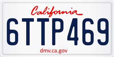CA license plate 6TTP469