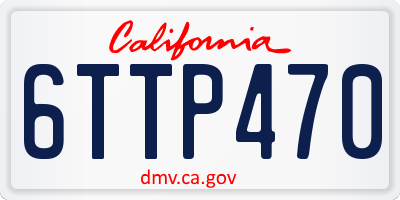 CA license plate 6TTP470