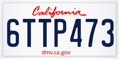 CA license plate 6TTP473
