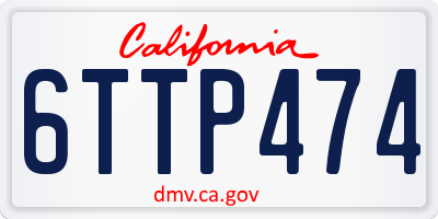 CA license plate 6TTP474