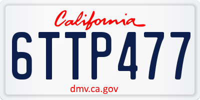 CA license plate 6TTP477