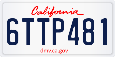 CA license plate 6TTP481