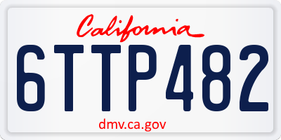 CA license plate 6TTP482