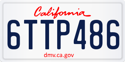 CA license plate 6TTP486