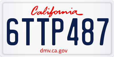 CA license plate 6TTP487
