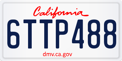 CA license plate 6TTP488