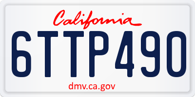 CA license plate 6TTP490