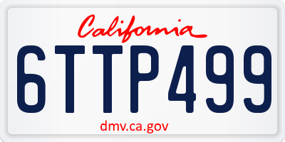 CA license plate 6TTP499