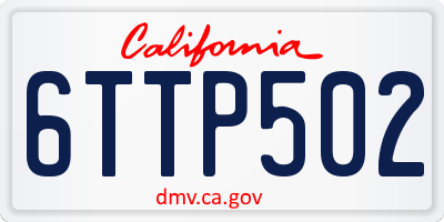 CA license plate 6TTP502