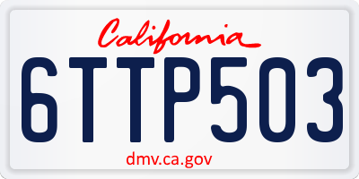 CA license plate 6TTP503