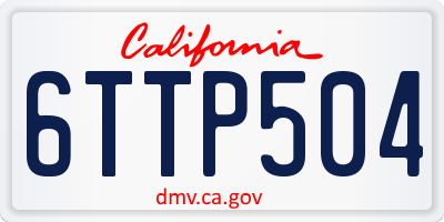 CA license plate 6TTP504