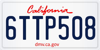 CA license plate 6TTP508