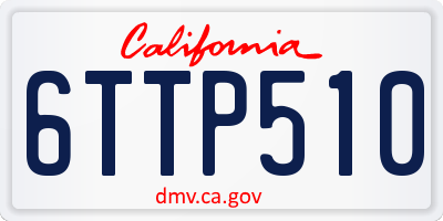 CA license plate 6TTP510
