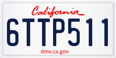 CA license plate 6TTP511