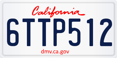 CA license plate 6TTP512