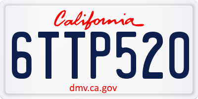 CA license plate 6TTP520