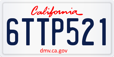 CA license plate 6TTP521