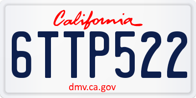 CA license plate 6TTP522