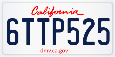 CA license plate 6TTP525