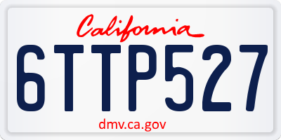 CA license plate 6TTP527
