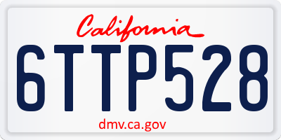CA license plate 6TTP528